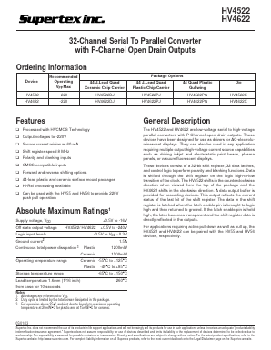 HV4622PG Datasheet PDF Supertex Inc