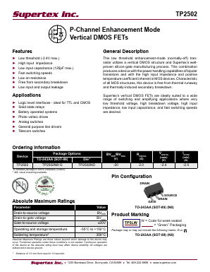 TP2502ND Datasheet PDF Supertex Inc