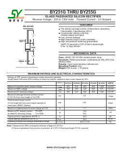 BY251G Datasheet PDF Changzhou Shunye Electronics Co.,Ltd.