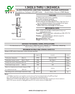 1.5KE11A Datasheet PDF Changzhou Shunye Electronics Co.,Ltd.