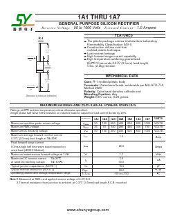 1A2 Datasheet PDF Changzhou Shunye Electronics Co.,Ltd.