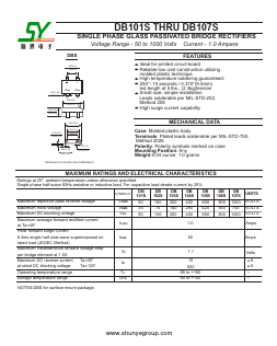 DB107S Datasheet PDF Changzhou Shunye Electronics Co.,Ltd.