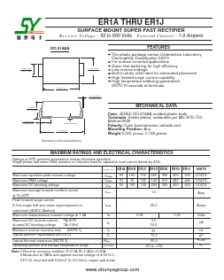 ER1B Datasheet PDF Changzhou Shunye Electronics Co.,Ltd.