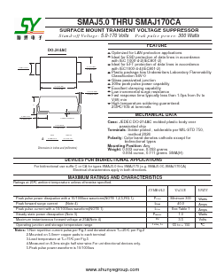 SMAJ70 Datasheet PDF Changzhou Shunye Electronics Co.,Ltd.