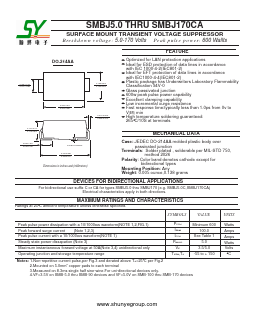 SMBJ10CA Datasheet PDF Changzhou Shunye Electronics Co.,Ltd.