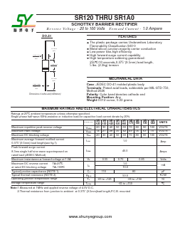 SR140 Datasheet PDF Changzhou Shunye Electronics Co.,Ltd.
