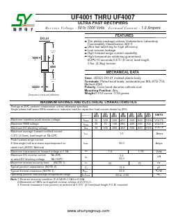 UF4004 Datasheet PDF Changzhou Shunye Electronics Co.,Ltd.