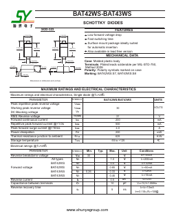 BAT42WS Datasheet PDF Changzhou Shunye Electronics Co.,Ltd.