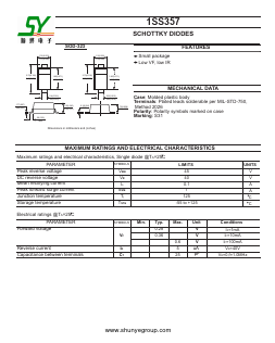 1SS357 Datasheet PDF Changzhou Shunye Electronics Co.,Ltd.