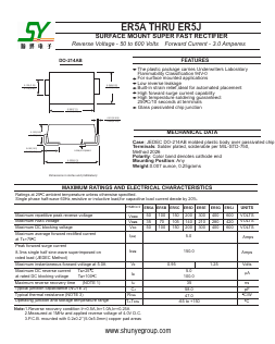 ER5A Datasheet PDF Changzhou Shunye Electronics Co.,Ltd.