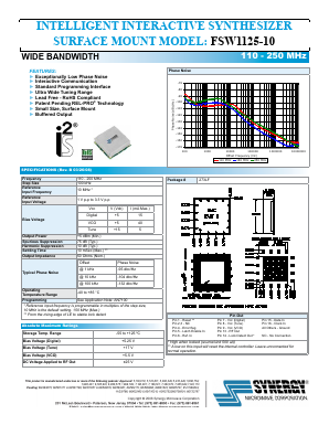 FSW1125-10 Datasheet PDF SYNERGY MICROWAVE CORPORATION