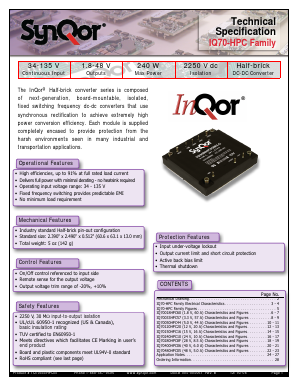 IQ70-HPC Datasheet PDF SynQor Worldwide Headquarters