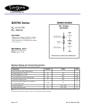 BZX79C11 Datasheet PDF SynSemi, Inc.