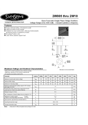 2W04 Datasheet PDF SynSemi, Inc.