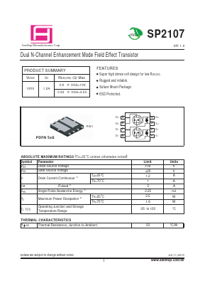 SP2107 Datasheet PDF Samhop Mircroelectronics