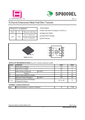SP8009EL Datasheet PDF Samhop Mircroelectronics
