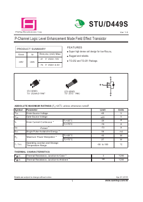 STU449S Datasheet PDF Samhop Mircroelectronics