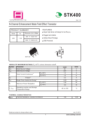 STK400 Datasheet PDF Samhop Mircroelectronics