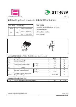 STT468A Datasheet PDF Samhop Mircroelectronics