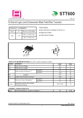 STT600 Datasheet PDF Samhop Mircroelectronics
