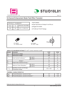 STU10L01 Datasheet PDF Samhop Mircroelectronics