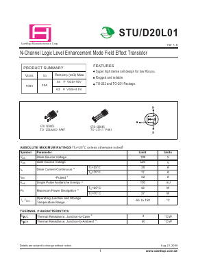STD20L01 Datasheet PDF Samhop Mircroelectronics