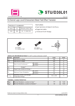 STD30L01 Datasheet PDF Samhop Mircroelectronics