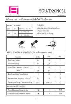 SDU20N03L Datasheet PDF Samhop Mircroelectronics