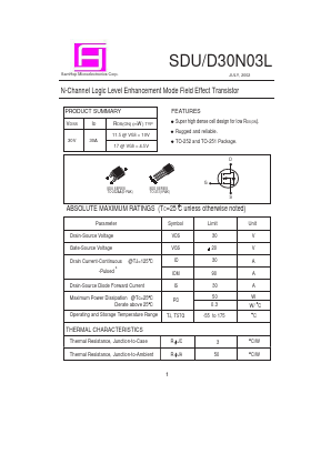 SDU30N03L Datasheet PDF Samhop Mircroelectronics