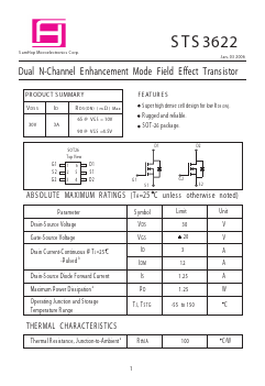 STS3622 Datasheet PDF Samhop Mircroelectronics