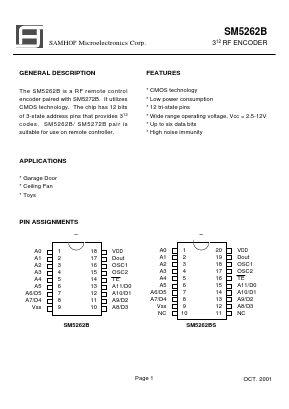 SM5262BS-D2 Datasheet PDF Samhop Mircroelectronics