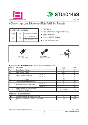STU446S Datasheet PDF Samhop Mircroelectronics