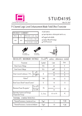 STU419 Datasheet PDF Samhop Mircroelectronics