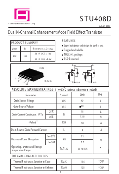 STU408D Datasheet PDF Samhop Mircroelectronics