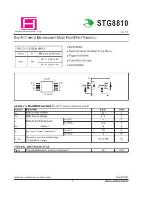 STG8810 Datasheet PDF Samhop Mircroelectronics