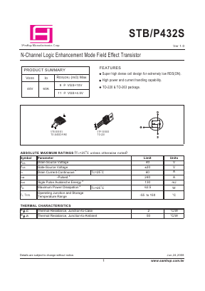 STP432S Datasheet PDF Samhop Mircroelectronics