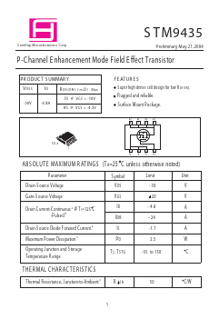 STM9435 Datasheet PDF Samhop Mircroelectronics