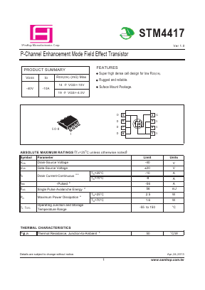 STM4417 Datasheet PDF Samhop Mircroelectronics