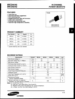 IRFZ40 Datasheet PDF Samsung