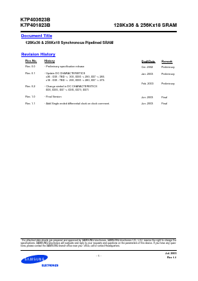 K7P401823B Datasheet PDF Samsung