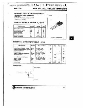 KSR1207 Datasheet PDF Samsung