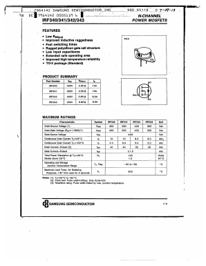IRF340 Datasheet PDF Samsung