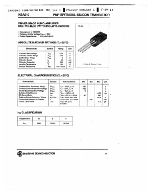 KSA910 Datasheet PDF Samsung
