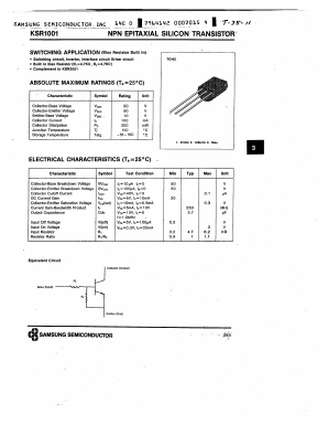 KSR1001 Datasheet PDF Samsung
