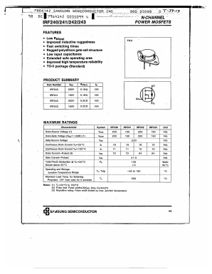 IRF243 Datasheet PDF Samsung