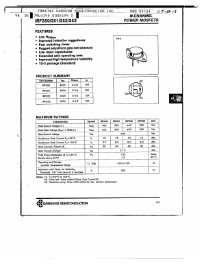 IRF351 Datasheet PDF Samsung