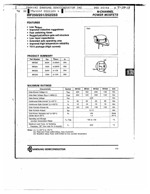 IRF251 Datasheet PDF Samsung