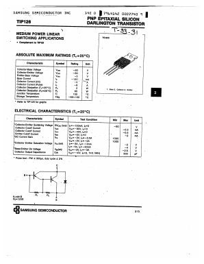 TIP126 Datasheet PDF Samsung