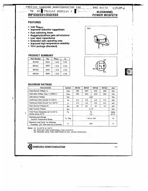 IRF330 Datasheet PDF Samsung