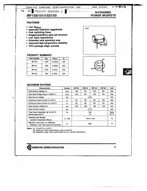 IRF150 Datasheet PDF Samsung